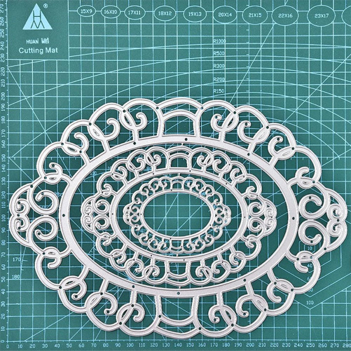 Kokorosa Large Size Oval Lace Frame Metal Cutting Dies