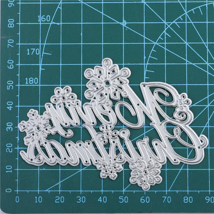 Kokorosa Merry Christmas Words with Snowflakes Decor Dies