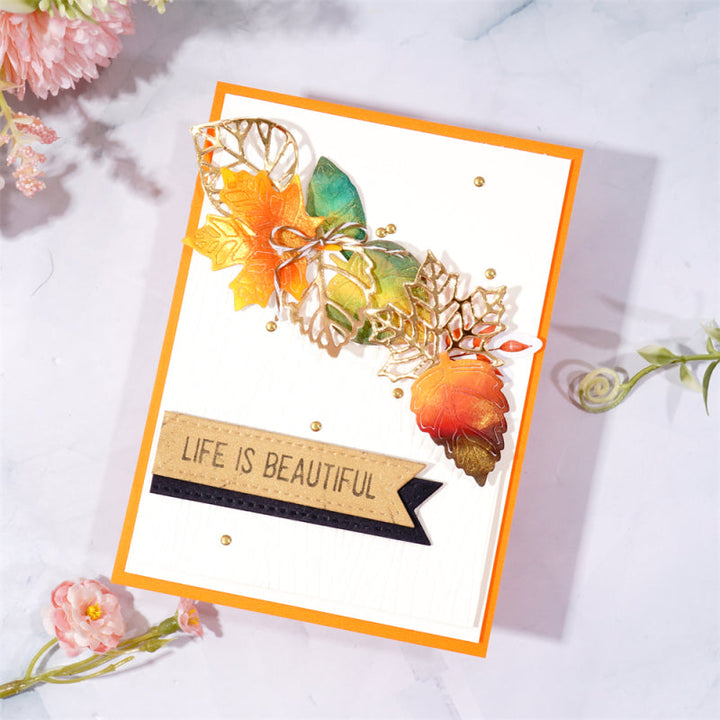 Kokorosa Metal Cutting Dies With 8pcs Leaves