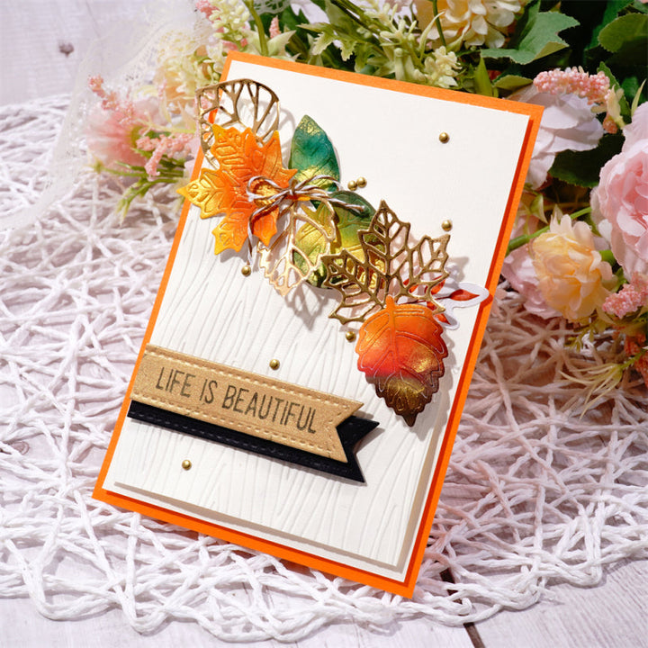 Kokorosa Metal Cutting Dies With 8pcs Leaves