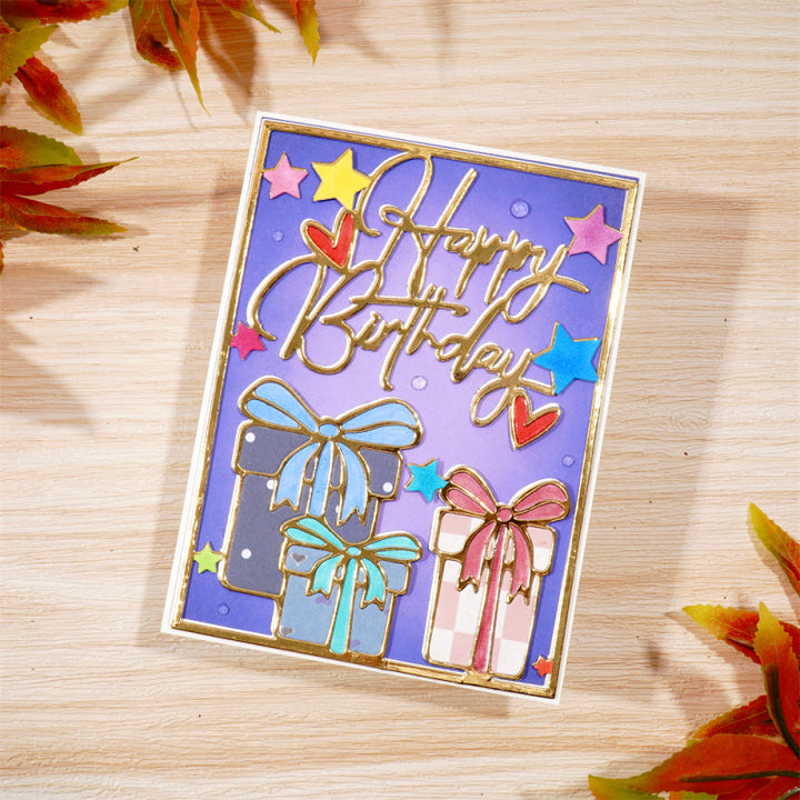 Kokorosa Metal Cutting Dies With Birthday Gift Background Board