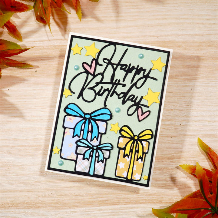Kokorosa Metal Cutting Dies With Birthday Gift Background Board