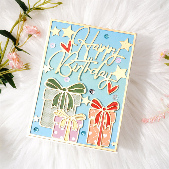 Kokorosa Metal Cutting Dies With Birthday Gift Background Board
