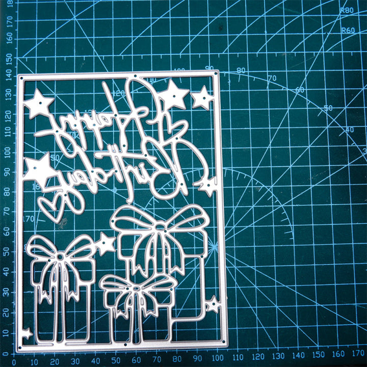 Kokorosa Metal Cutting Dies With Birthday Gift Background Board