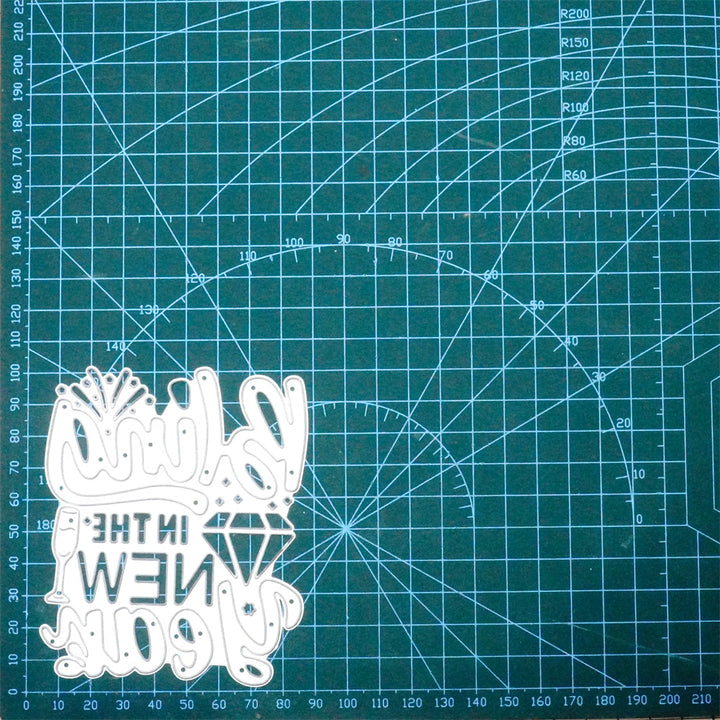 Kokorosa Metal Cutting Dies With "Bling In The New Year" Word