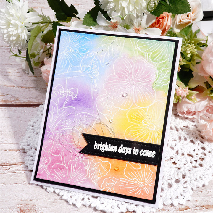 Kokorosa Metal Cutting Dies With Blooming Flower Background Board