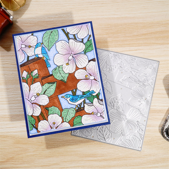 Kokorosa Metal Cutting Dies With Blooming Flower Background Board