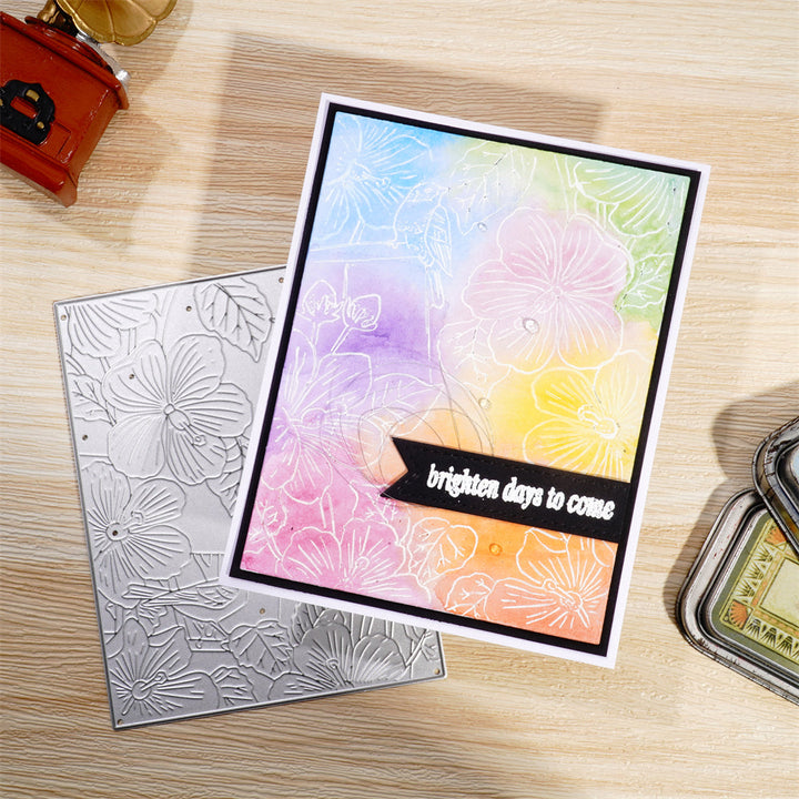 Kokorosa Metal Cutting Dies With Blooming Flower Background Board