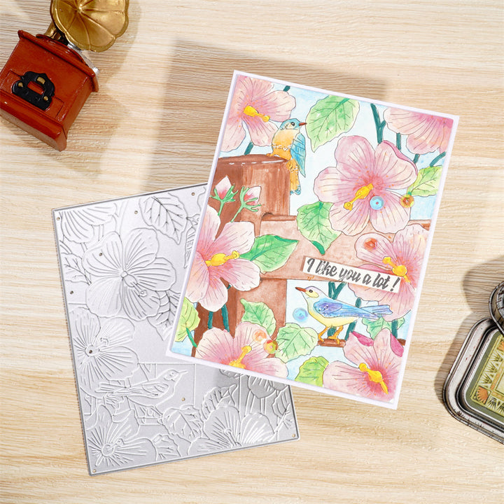 Kokorosa Metal Cutting Dies With Blooming Flower Background Board