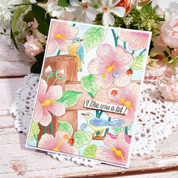 Kokorosa Metal Cutting Dies With Blooming Flower Background Board