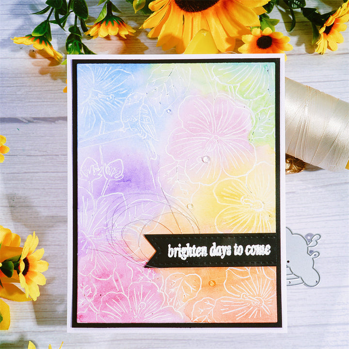 Kokorosa Metal Cutting Dies With Blooming Flower Background Board