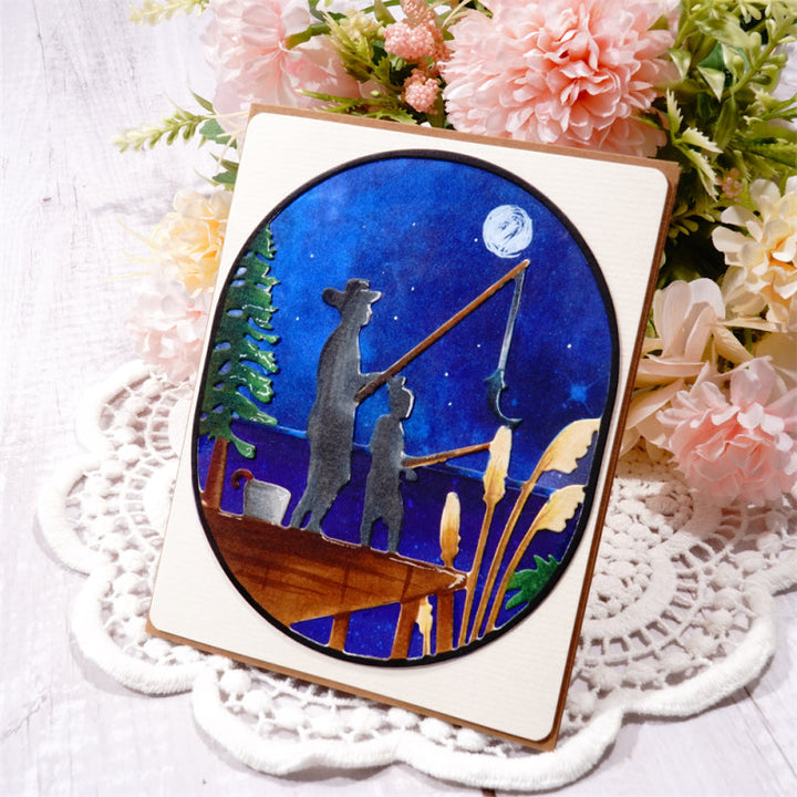 Kokorosa Metal Cutting Dies With Father And Child Fishing Theme