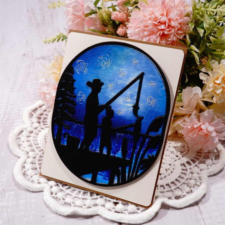 Kokorosa Metal Cutting Dies With Father And Child Fishing Theme