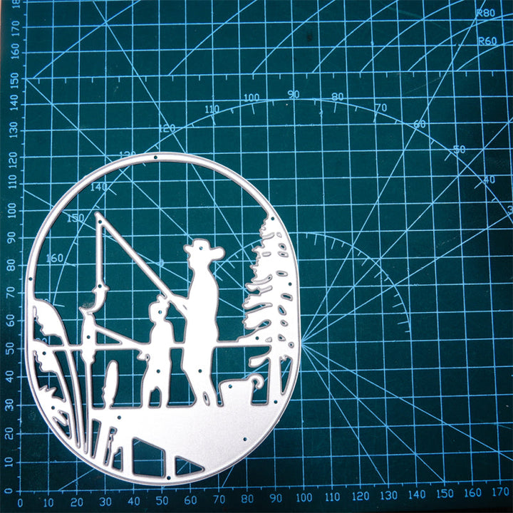 Kokorosa Metal Cutting Dies With Father And Child Fishing Theme