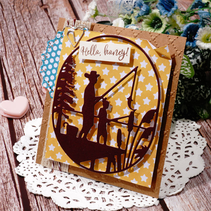 Kokorosa Metal Cutting Dies With Father And Child Fishing Theme