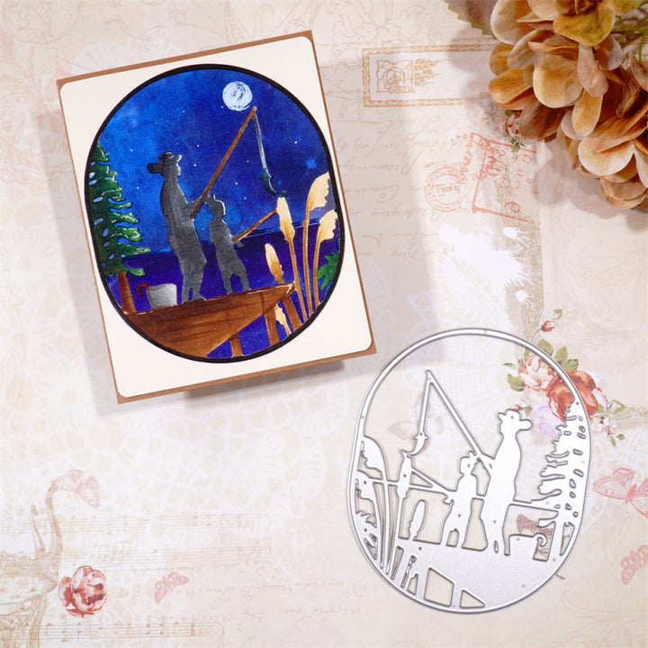 Kokorosa Metal Cutting Dies With Father And Child Fishing Theme