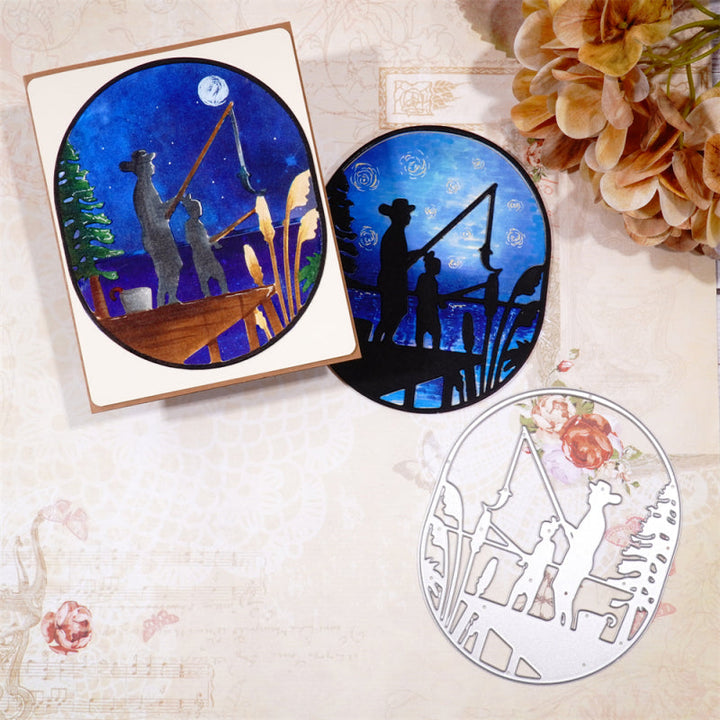 Kokorosa Metal Cutting Dies With Father And Child Fishing Theme