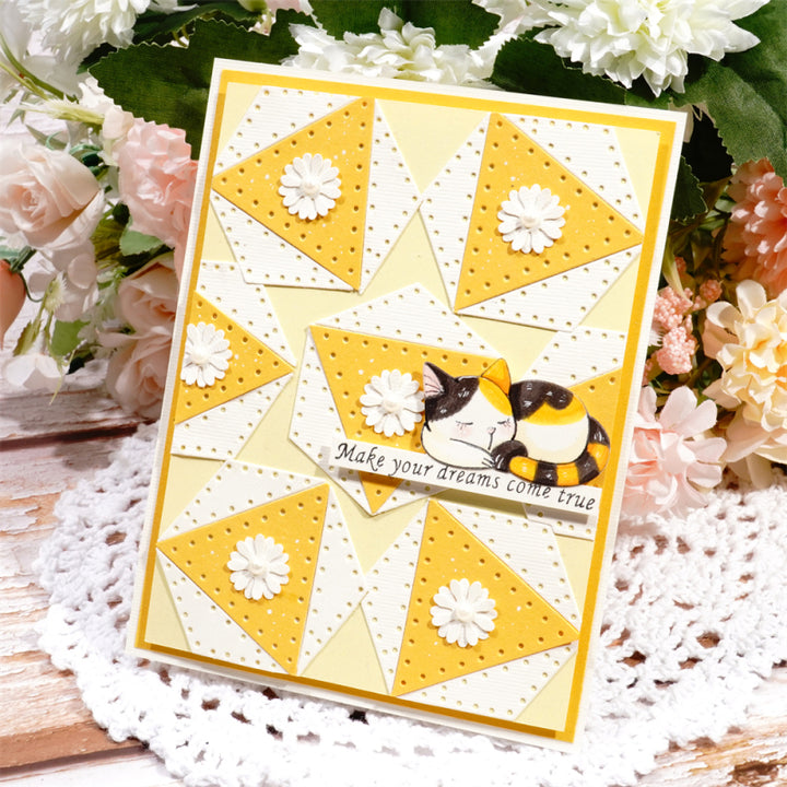 Kokorosa Metal Cutting Dies With Geometric Pattern Background Board