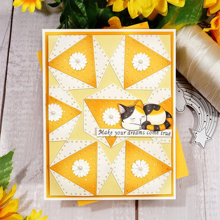 Kokorosa Metal Cutting Dies With Geometric Pattern Background Board