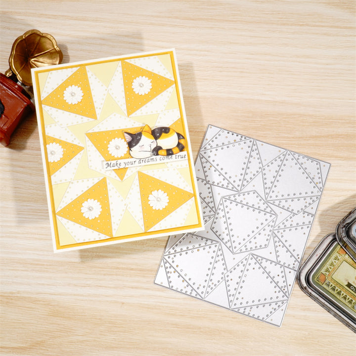 Kokorosa Metal Cutting Dies With Geometric Pattern Background Board