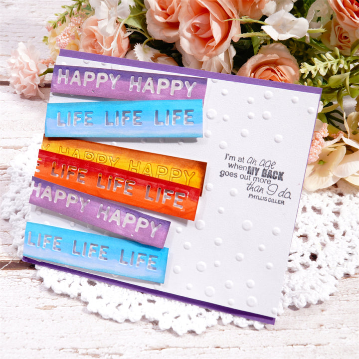Kokorosa Metal Cutting Dies With "Happy Life" Border