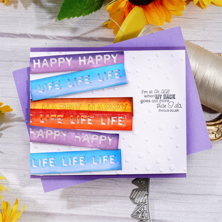 Kokorosa Metal Cutting Dies With "Happy Life" Border
