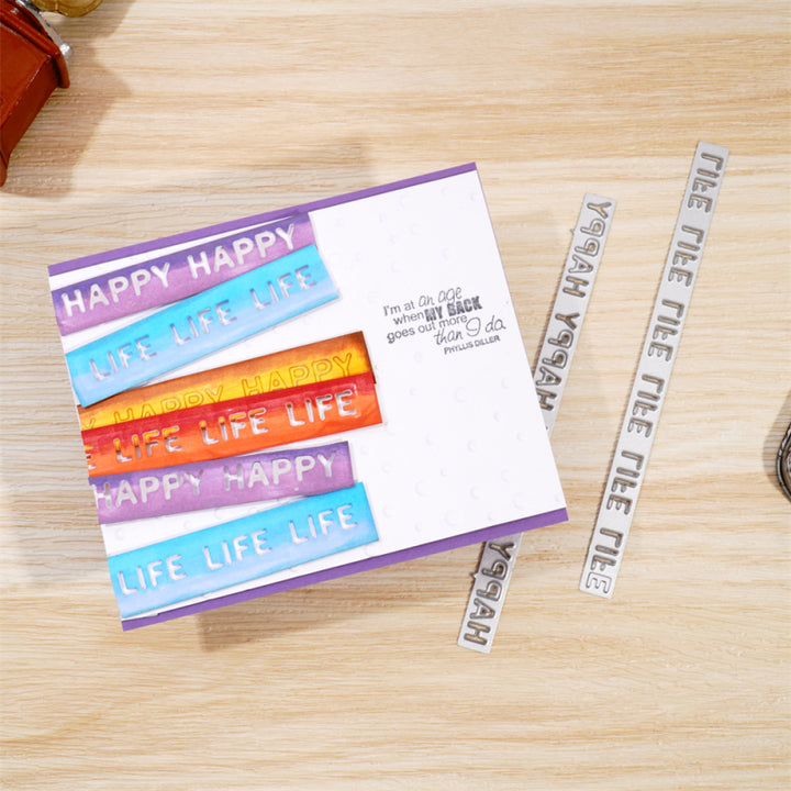 Kokorosa Metal Cutting Dies With "Happy Life" Border