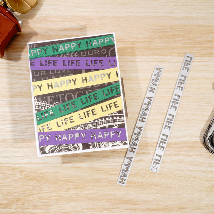 Kokorosa Metal Cutting Dies With "Happy Life" Border