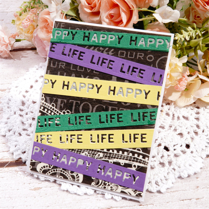 Kokorosa Metal Cutting Dies With "Happy Life" Border