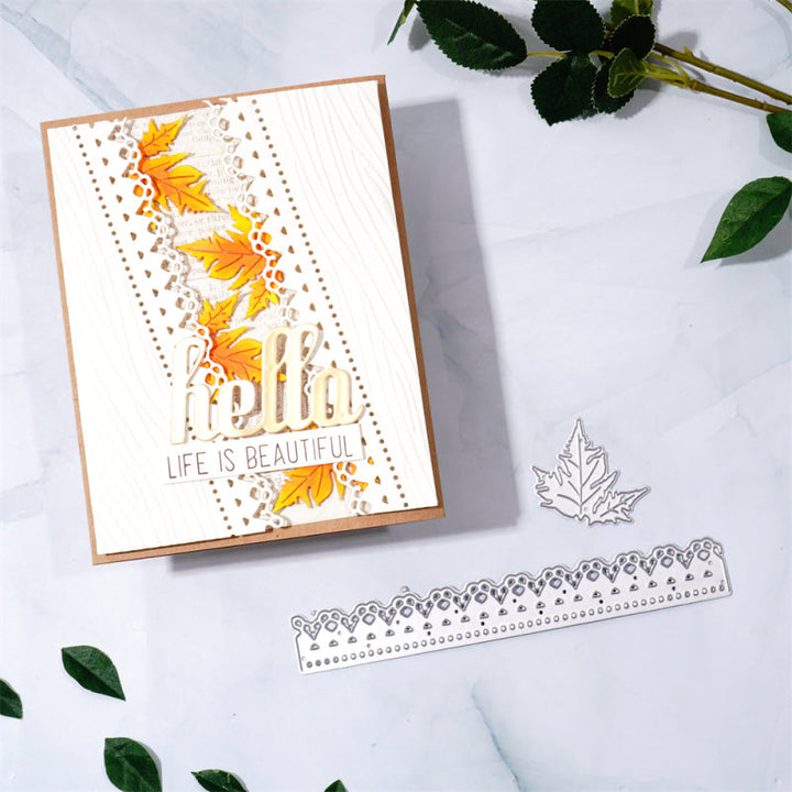 Kokorosa Metal Cutting Dies With Maple Leaf Border
