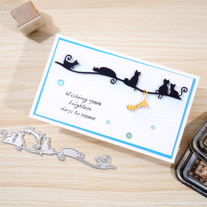 Kokorosa Metal Cutting Dies With Naughty Cat Border