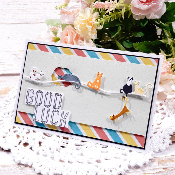 Kokorosa Metal Cutting Dies With Naughty Cat Border