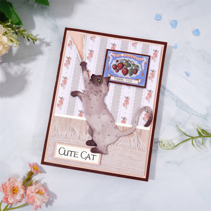 Kokorosa Metal Cutting Dies With Naughty Kitten
