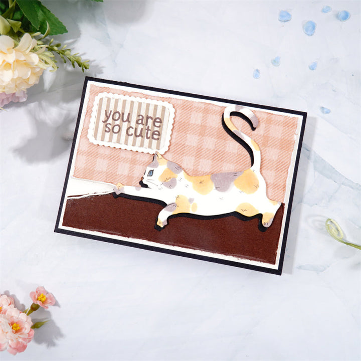 Kokorosa Metal Cutting Dies With Naughty Kitten