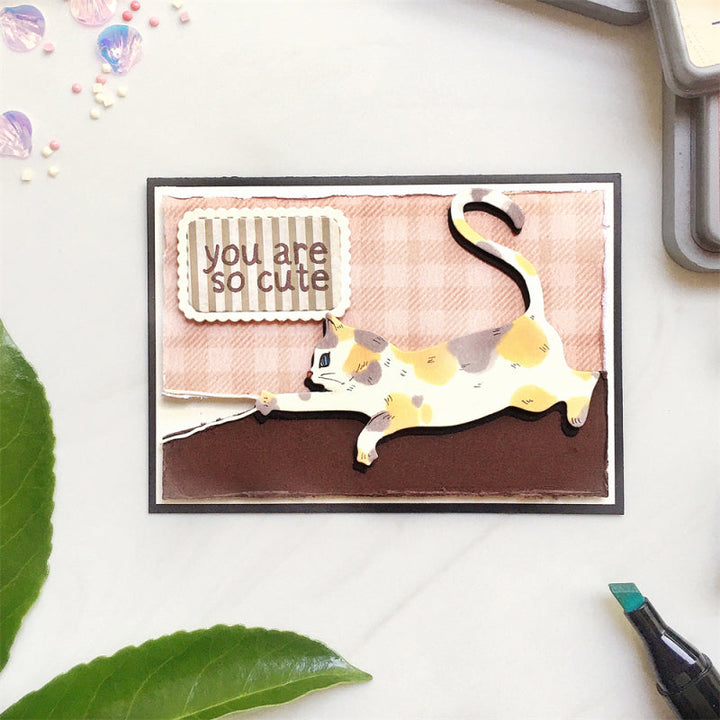 Kokorosa Metal Cutting Dies With Naughty Kitten