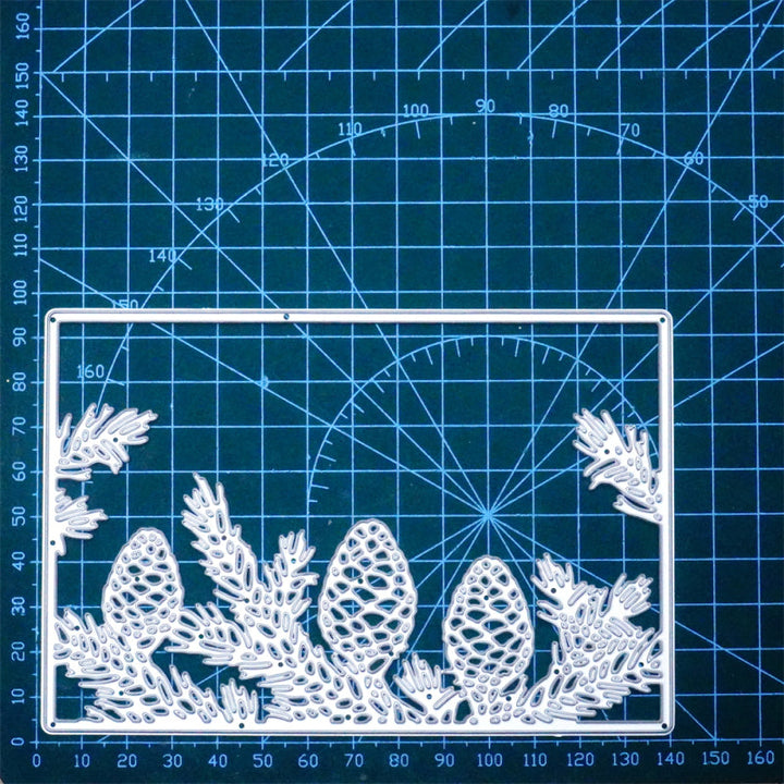 Kokorosa Metal Cutting Dies With Pine Cones Background Board