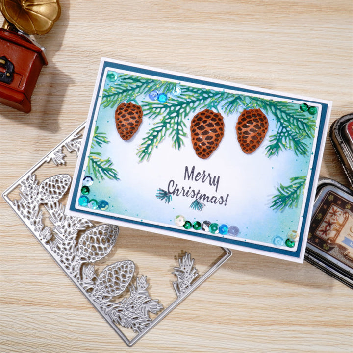 Kokorosa Metal Cutting Dies With Pine Cones Background Board