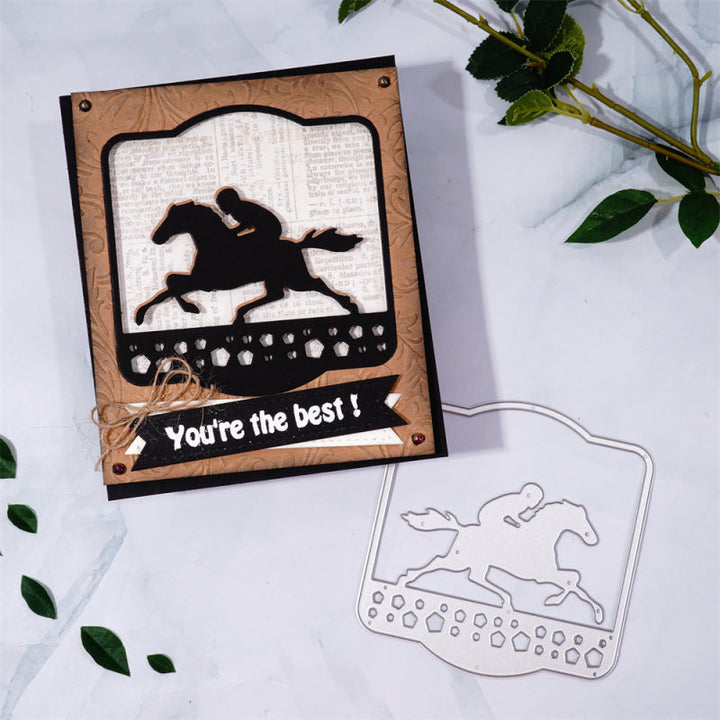 Kokorosa Metal Cutting Dies With Riding Horse Border