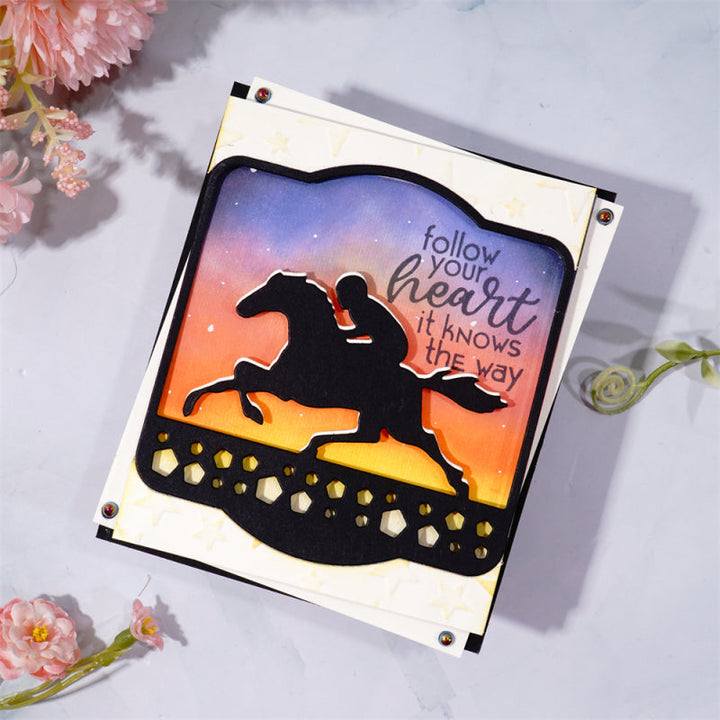Kokorosa Metal Cutting Dies With Riding Horse Border