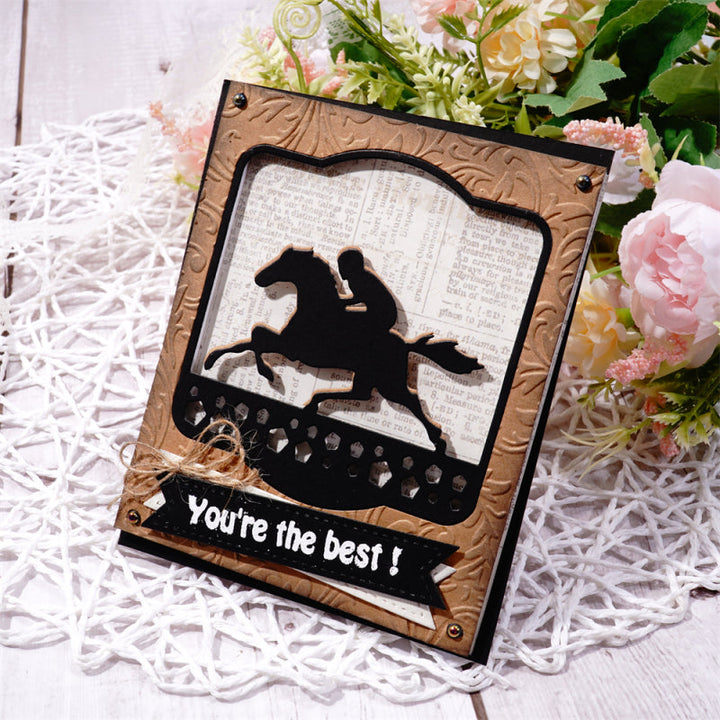 Kokorosa Metal Cutting Dies With Riding Horse Border