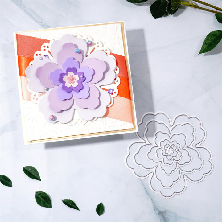Kokorosa Metal Cutting Dies With Stackable Flowers Frame