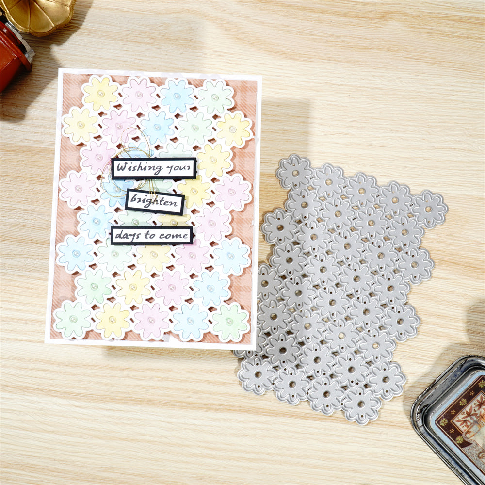 Kokorosa Metal Cutting Dies with Assemble Flowers Background Board