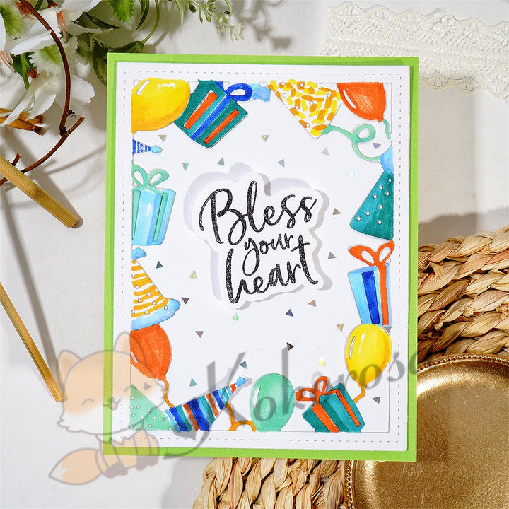 Kokorosa Metal Cutting Dies with Birthday Gift Box Frame Board