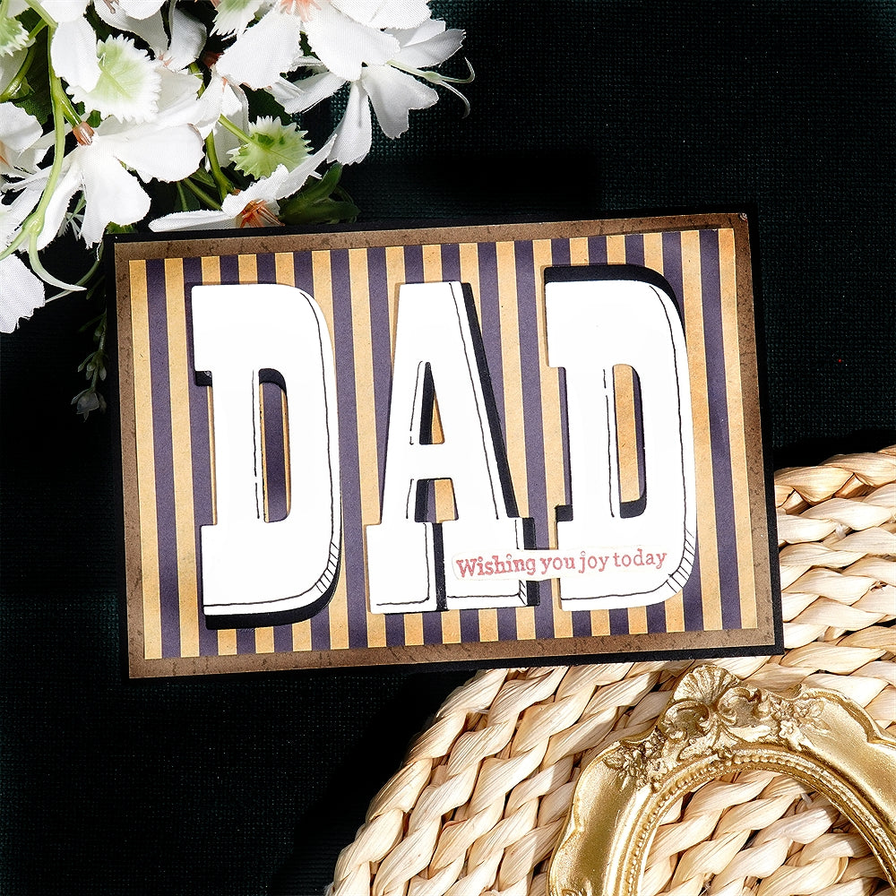 Kokorosa Metal Cutting Dies with "DAD" Word Background Board