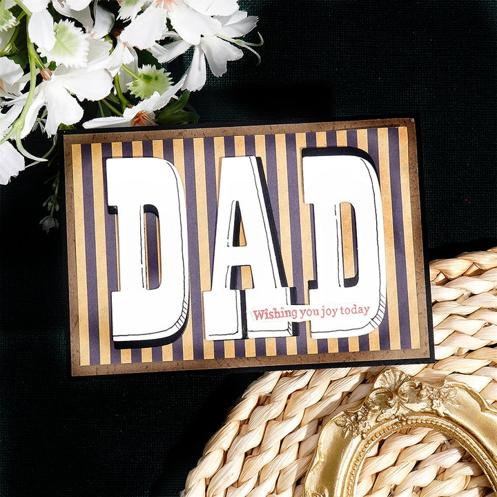 Kokorosa Metal Cutting Dies with "DAD" Word Background Board