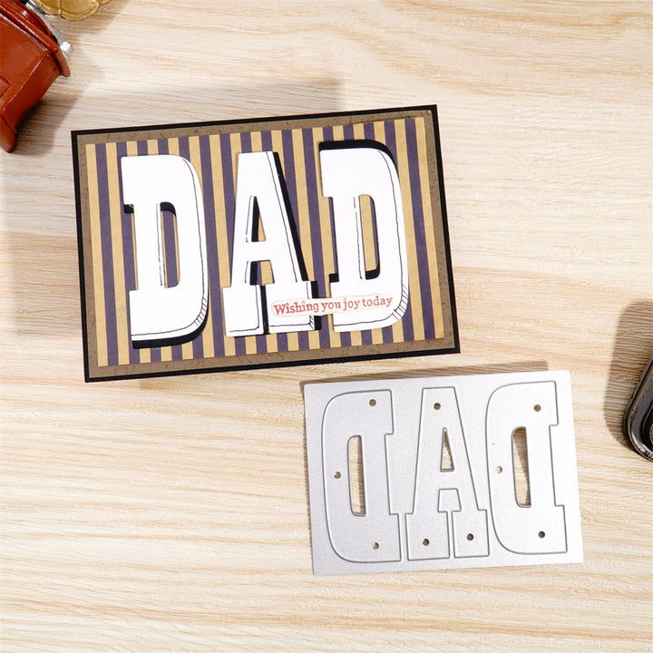 Kokorosa Metal Cutting Dies with "DAD" Word Background Board