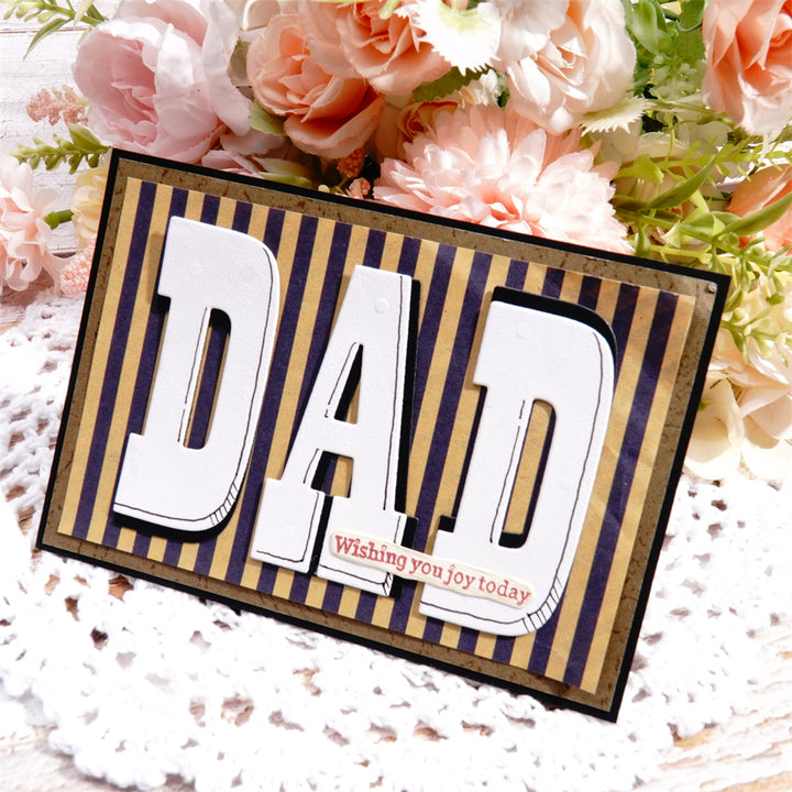 Kokorosa Metal Cutting Dies with "DAD" Word Background Board