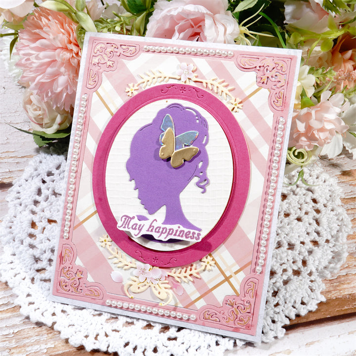 Kokorosa Metal Cutting Dies with Elegant Lady Frame Board