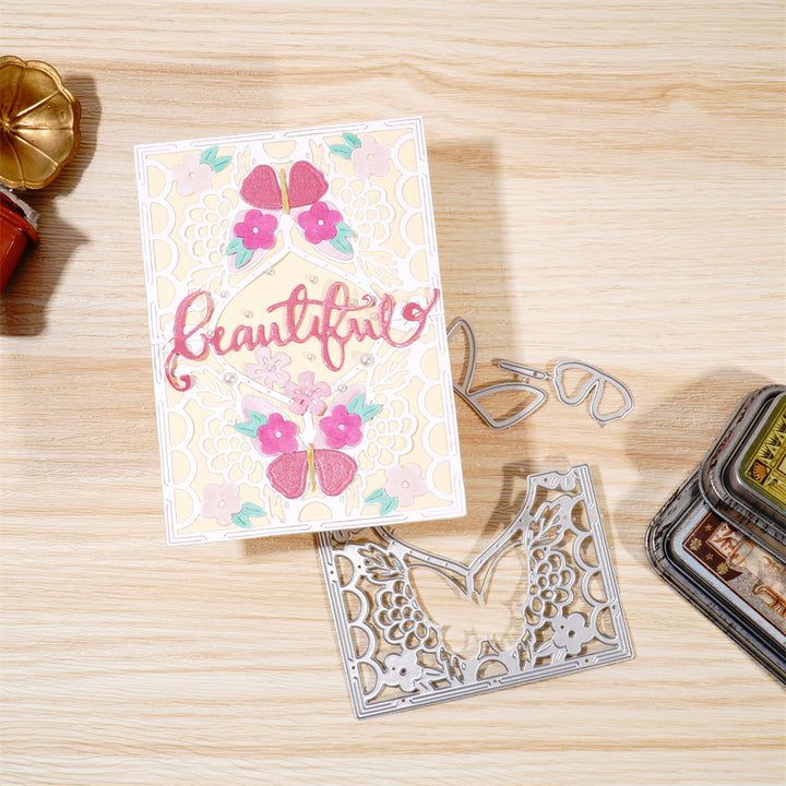 Kokorosa Metal Cutting Dies with Flora Butterflies Border
