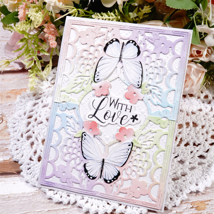 Kokorosa Metal Cutting Dies with Flora Butterflies Border